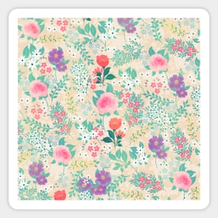 Pink Roses Floral Design Sticker